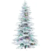 Product image of Fraser Hill Farm 7.5-foot Pre-lit Snow-flocked Mountain Pine