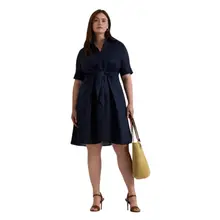 Product image of Ralph Lauren Tie-Front Linen Shirtdress