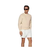Product image of Suitsupply Light Brown Cable Crewneck Sweater