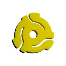 Product image of (10 Pack) TEN Yellow Plastic 45 RPM 7 Inch Vinyl Record Adaptor