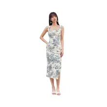 Product image of Toile De Jouy Ruched Maxi Dress 