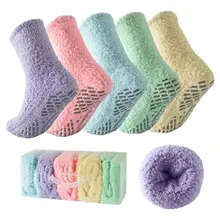 Product image of Bulinlulu Fuzzy Grippy Cat Socks