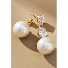Product image of Pearl Crystal Drop Earrings