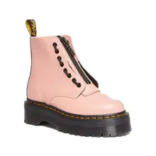 Product image of Dr. Martens Sinclair Milled Nappa Leather Platform Boots in Peach Beige