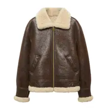 Product image of Mango Vintage-effect shearling jacket