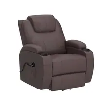 Product image of VICTONE Electric Power Lift Recliner Chair for Elderly Reclining Sofa for Living Room with Massage, Side Pockets and Cup Holders (Leather, Brown)