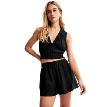 Product image of The Crinkle Textured Plunge Set Top