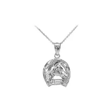 Product image of Sterling Silver Horse Head Pendant Necklace