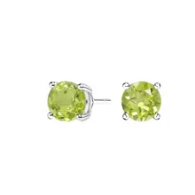 Product image of Solitaire Morganite Gemstone Stud Earrings
