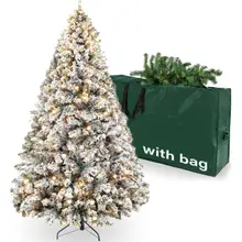 Product image of 6.5ft Pre-Lit Snow Flocked Christmas Tree