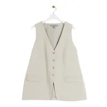 Product image of River Island Plus Light Green Button Up Waistcoat