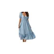 Product image of ASTR the Label Tie Back Puff Sleeve Midi Dress