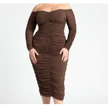 Product image of Eloquii Ruched Off the Shoulder Dress