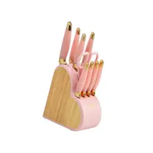 Product image of Paris Hilton 10-Piece Heart-Shaped Stainless Steel Knife Block Set