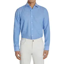 Product image of Jack Victor Clandeboye Contemporary Fit Solid Linen & Cotton Button-Up Shirt