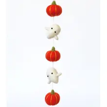 Product image of Fuzzonme Halloween miniature ghost + orange pumpkin garland