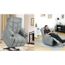 Product image of YITAHOME Electric Power Lift Recliner Chair for Elderly, Fabric Recliner Chair with Massage and Heat, Spacious Seat, USB Ports, Cup Holders, Side Pockets, Remote Control 