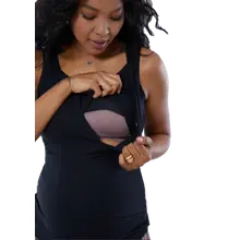 Product image of Ribbed Henley nursing tank