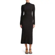Product image of Vince Long Sleeve Silk Knit Midi Dress