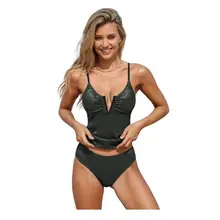Product image of V-Wire Tankini Top & Mid-Rise Bottoms Set
