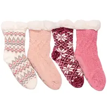 Product image of  Muk Luks Women's Chenille Plush Lined Cabin Socks, 4-Pack
