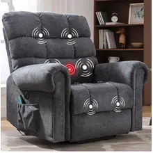 Product image of ANJ Large Power Lift Recliner Chair with Massage and Heat for Elderly Big People, Electric Wide Recliners, Heavy Duty and Safety Motion Fabric Reclining Mechanism with USB Ports, Side Pocket, Grey