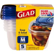 Product image of Glad storage containers, 24 ounce (5-count)