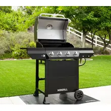 Product image of Nexgrill 4-Burner Propane Gas Grill in Black with Stainless Steel Main Lid