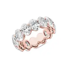Product image of Blue Nile Lab Grown Diamond Oval Cut Eternity Ring In 14k Rose Gold 