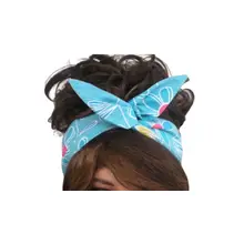 Product image of Headwrap aqua blue with daisy print