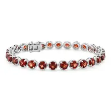 Product image of Blue Nile Garnet Round Rope Bracelet In Sterling Silver