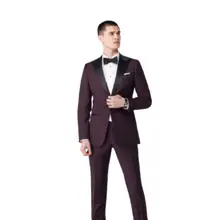 Product image of Indochino Highworth Burgundy Tuxedo