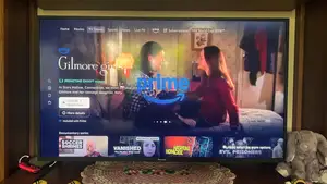 Prime Video home screen displayed on a television, showing content included with an Amazon Prime subscription.