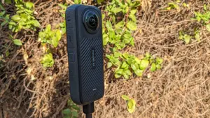 The Insta360 X4 Action Camera outdoors.