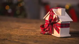 A house wrapped in a bow