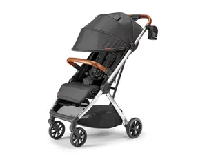 The Bombi Bebee Stroller in an outdoorsy setting.