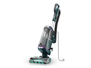 Shark standing vacuum and Ecovacs robot vacuum mop on a yellow and blue background with a Best of Year Badge in the center