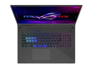 An open and powered on laptop displaying a website on its screen