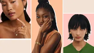 Collage of three women wearing jewelry from the best places to shop for jewelry online