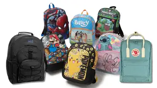 a group of backpacks