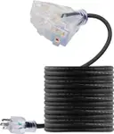 Product image of TerraBloom 14/3 SJEOW Triple Outlet Outdoor Extension Cord, 25 Foot