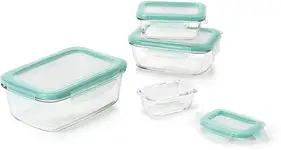 Product image of OXO Good Grips 8 Piece Smart Seal Glass Rectangle Container Set