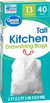 Product image of Great Value Tall Kitchen Drawstring Bags - 13 Gallon