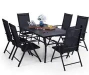 Product image of Phi Villa Patio Dining Set (Black Textilene)