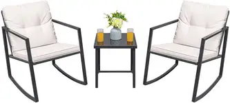 Product image of Greesum Rocking Wicker Bistro Set