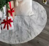 Product image of AUGO Faux Fur Christmas Tree Skirt