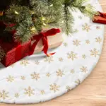 Product image of  White Plush Sequin Snowflake Christmas Tree Skirt