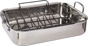 Product image of Anolon Tri-Ply 17" x 12.5" Roaster with Nonstick Rack