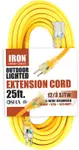 Product image of Iron Forge Cables 12/3 SJTW Lighted Outdoor Extension Cord, 25 Foot