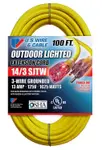 Product image of US Wire & Cable 14/3 SJTW Outdoor Lighted Extension Cord, 100-Feet